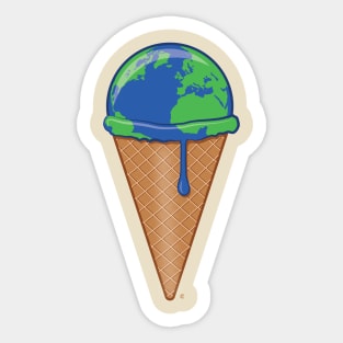 Earth Cream Cone Sticker